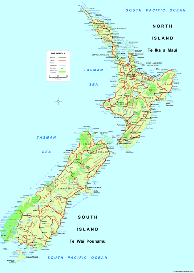 map of new zealand and australia