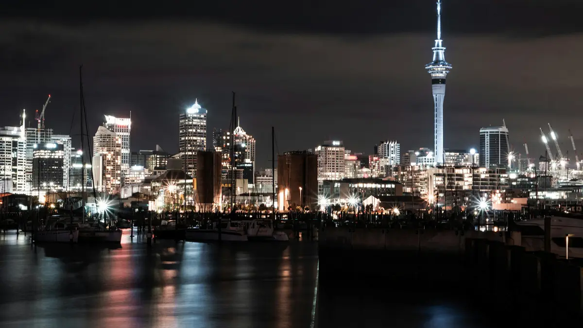 AU NZ Travel Aukland At Night Time